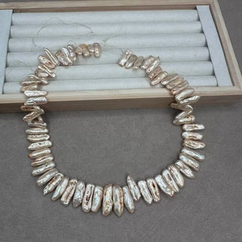 Biwa Stick Pearl Strand for DIY